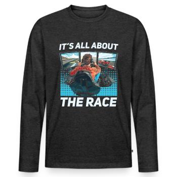 Simulator Cockpit Esports Sim Racing - Men's Premium Organic Long Sleeve Shirt - heather anthracite - Front - Nico (187cm)