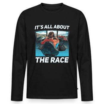 Simulator Cockpit Esports Sim Racing - Männer Premium Bio Langarmshirt - Schwarz - Vorne - Nico (187cm)