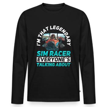Simulator Cockpit Esports Sim Racing - Männer Premium Bio Langarmshirt - Schwarz - Vorne - Nico (187cm)