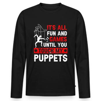 Puppeteer, puppeteer - Men's Premium Organic Long Sleeve Shirt - black - Front - Nico (187cm)