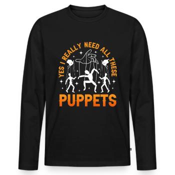 Puppeteer, puppeteer - Men's Premium Organic Long Sleeve Shirt - black - Front - Nico (187cm)