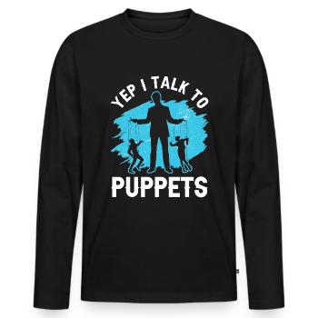 Puppeteer, puppeteer - Men's Premium Organic Long Sleeve Shirt - black - Front - Nico (187cm)