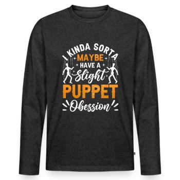 Puppeteer, puppeteer - Men's Premium Organic Long Sleeve Shirt - heather anthracite - Front - Nico (187cm)