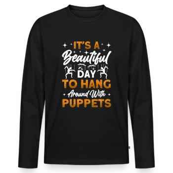 Puppeteer, puppeteer - Men's Premium Organic Long Sleeve Shirt - black - Front - Nico (187cm)