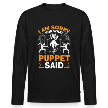 Puppeteer, puppeteer - Men's Premium Organic Long Sleeve Shirt - black - Front - Nico (187cm)
