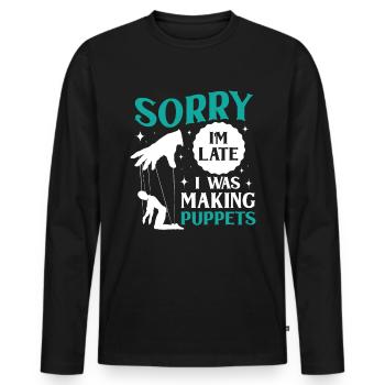 Puppeteer, puppeteer - Men's Premium Organic Long Sleeve Shirt - black - Front - Nico (187cm)