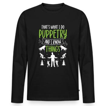 Puppeteer, puppeteer - Men's Premium Organic Long Sleeve Shirt - black - Front - Nico (187cm)