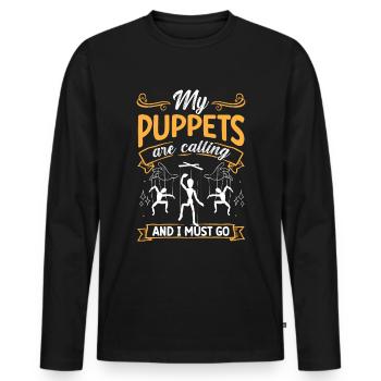 Puppeteer, puppeteer - Men's Premium Organic Long Sleeve Shirt - black - Front - Nico (187cm)