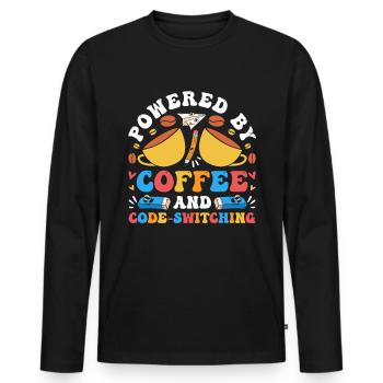 Englischlehrer Englischlerner ELL-Lehrer - Männer Premium Bio Langarmshirt - Schwarz - Vorne - Nico (187cm)