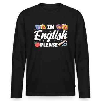 Englischlehrer Englischlerner ELL-Lehrer - Männer Premium Bio Langarmshirt - Schwarz - Vorne - Nico (187cm)