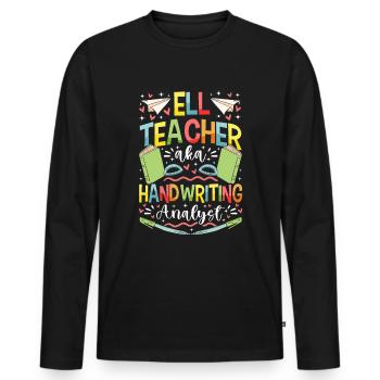 Englischlehrer Englischlerner ELL-Lehrer - Männer Premium Bio Langarmshirt - Schwarz - Vorne - Nico (187cm)