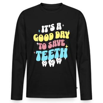 Dentiste Retro Zahnarzt - T-shirt manches longues Premium bio Homme - noir - Devant - Nico (187cm)