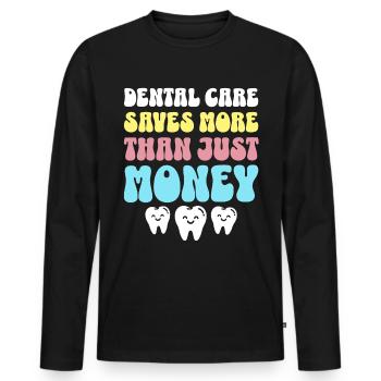 Zahnarzt Dentiste Soins dentaires - T-shirt manches longues Premium bio Homme - noir - Devant - Nico (187cm)