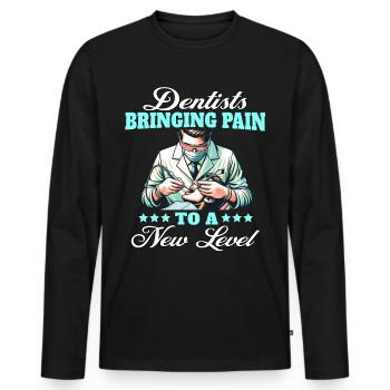 Zahnarzt Dentist - Männer Premium Bio Langarmshirt - Schwarz - Vorne - Nico (187cm)