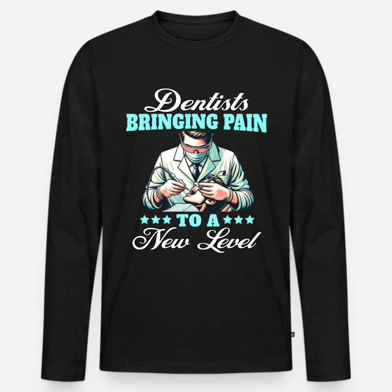 Zahnarzt Dentist - Männer Premium Bio Langarmshirt - Schwarz
