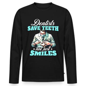 Zahnarzt Dentist - Männer Premium Bio Langarmshirt - Schwarz - Vorne - Nico (187cm)