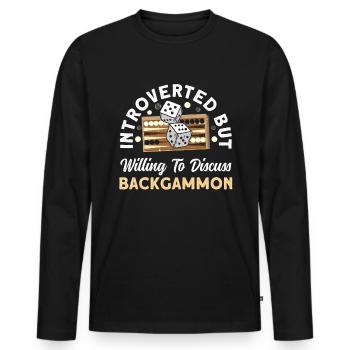 Brettspiel Lustiges Backgammon - Männer Premium Bio Langarmshirt - Schwarz - Vorne - Nico (187cm)