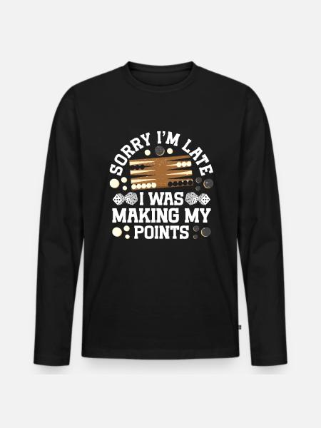 Board Game Funny Backgammon - Men's Premium Organic Long Sleeve Shirt - black