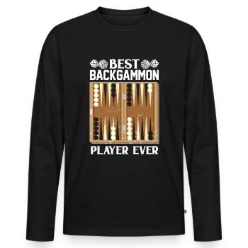 Brettspiel Lustiges Backgammon - Männer Premium Bio Langarmshirt - Schwarz - Vorne - Nico (187cm)