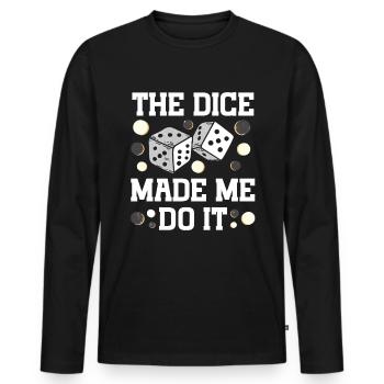 Jeu de société Backgammon drôle - T-shirt manches longues Premium bio Homme - noir - Devant - Nico (187cm)
