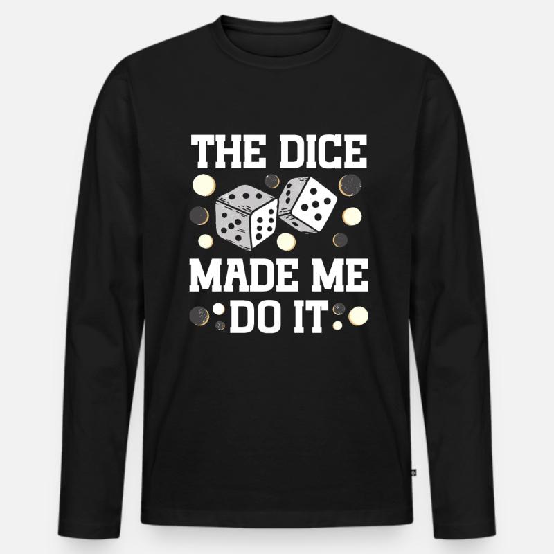 Board Game Funny Backgammon - Men's Premium Organic Long Sleeve Shirt - black