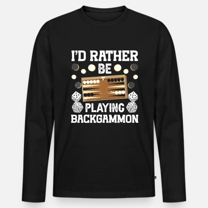 Brettspiel Lustiges Backgammon - Männer Premium Bio Langarmshirt - Schwarz