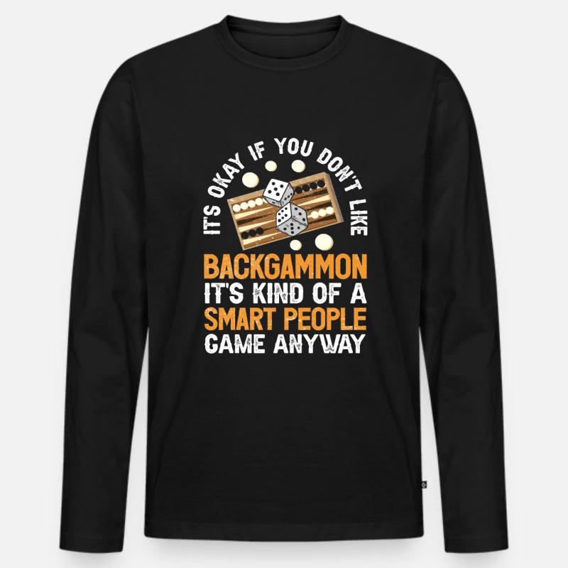 Brettspiel Lustiges Backgammon - Männer Premium Bio Langarmshirt - Schwarz
