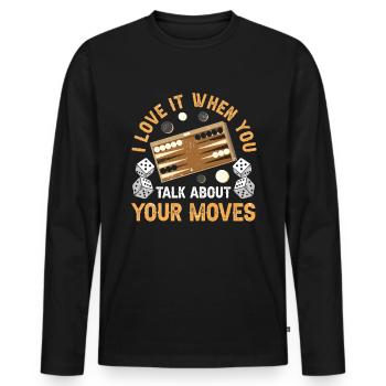 Jeu de société Backgammon drôle - T-shirt manches longues Premium bio Homme - noir - Devant - Nico (187cm)