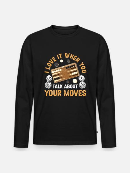 Board Game Funny Backgammon - Men's Premium Organic Long Sleeve Shirt - black