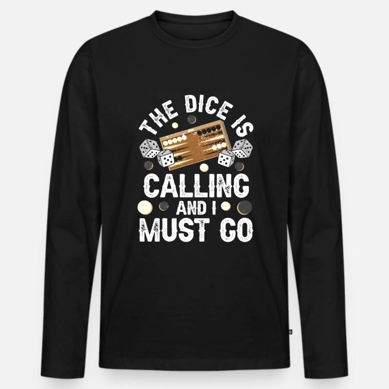 Brettspiel Lustiges Backgammon - Männer Premium Bio Langarmshirt - Schwarz