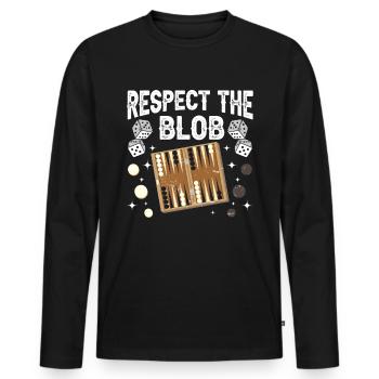 Jeu de société Backgammon drôle - T-shirt manches longues Premium bio Homme - noir - Devant - Nico (187cm)