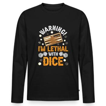 Brettspiel Lustiges Backgammon - Männer Premium Bio Langarmshirt - Schwarz - Vorne - Nico (187cm)