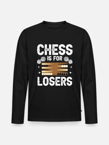 Board Game Funny Backgammon - Men's Premium Organic Long Sleeve Shirt - black