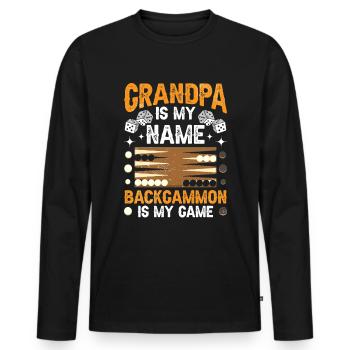 Brettspiel Lustiges Backgammon - Männer Premium Bio Langarmshirt - Schwarz - Vorne - Nico (187cm)
