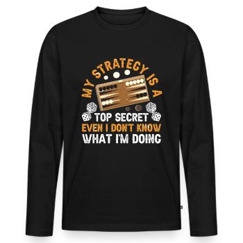 Brettspiel Lustiges Backgammon - Männer Premium Bio Langarmshirt - Schwarz - Vorne - Nico (187cm)