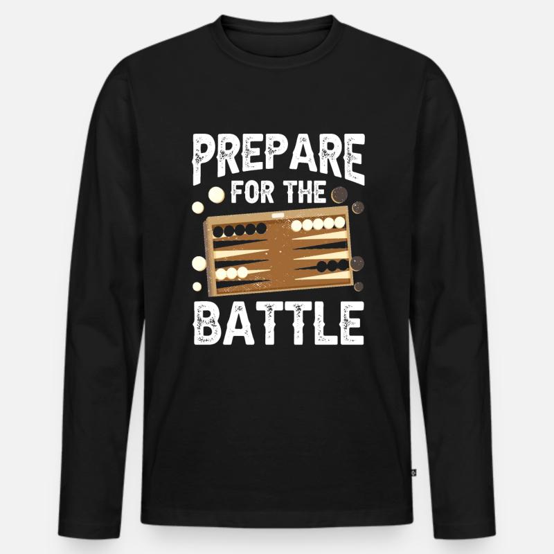 Board Game Funny Backgammon - Men's Premium Organic Long Sleeve Shirt - black