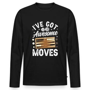 Brettspiel Lustiges Backgammon - Männer Premium Bio Langarmshirt - Schwarz - Vorne - Nico (187cm)