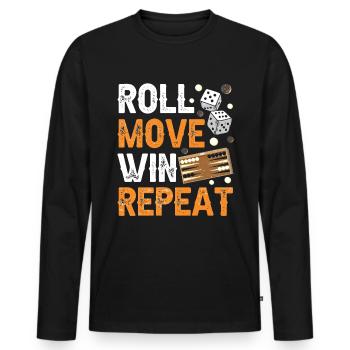 Brettspiel Lustiges Backgammon - Männer Premium Bio Langarmshirt - Schwarz - Vorne - Nico (187cm)