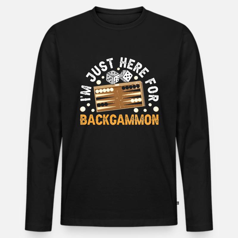 Brettspiel Lustiges Backgammon - Männer Premium Bio Langarmshirt - Schwarz