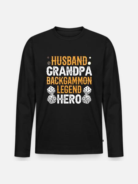 Board Game Funny Backgammon - Men's Premium Organic Long Sleeve Shirt - black