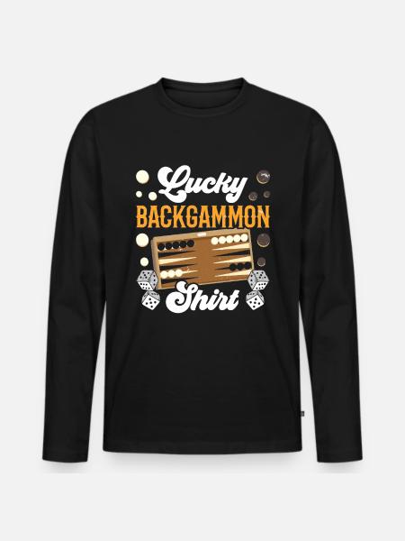 Board Game Funny Backgammon - Men's Premium Organic Long Sleeve Shirt - black