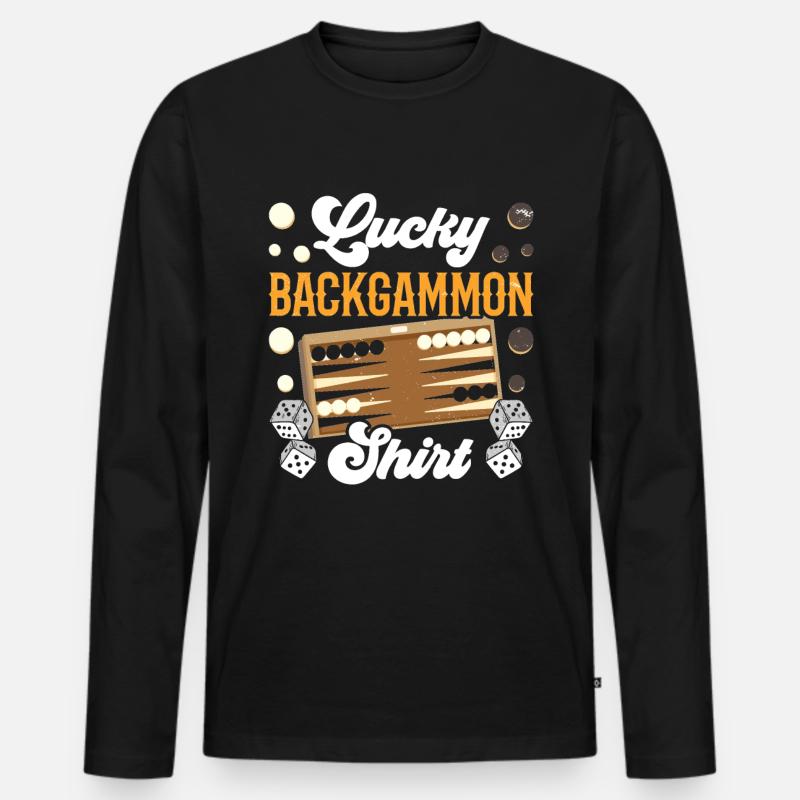 Brettspiel Lustiges Backgammon - Männer Premium Bio Langarmshirt - Schwarz