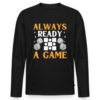 Brettspiel Lustiges Backgammon - Männer Premium Bio Langarmshirt - Schwarz - Vorne - Nico (187cm)