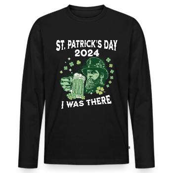 Fête de la Saint-Patrick 2024 - T-shirt manches longues Premium bio Homme - noir - Devant - Nico (187cm)