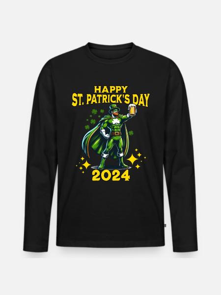 St Patrick's Day 2024 - Men's Premium Organic Long Sleeve Shirt - black