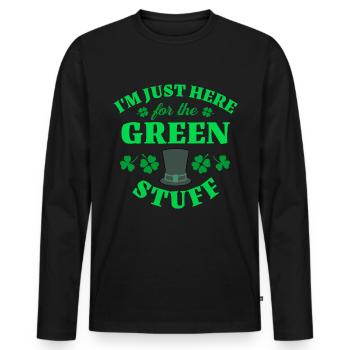 St. Patrick's Day - Men's Premium Organic Long Sleeve Shirt - black - Front - Nico (187cm)
