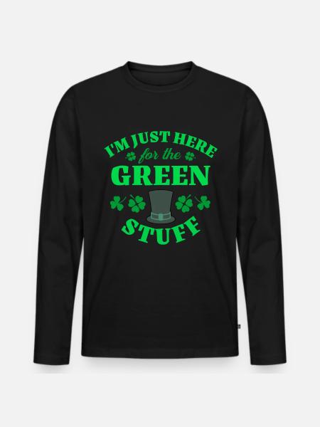 Fête de la Saint-Patrick - T-shirt manches longues Premium bio Homme - noir