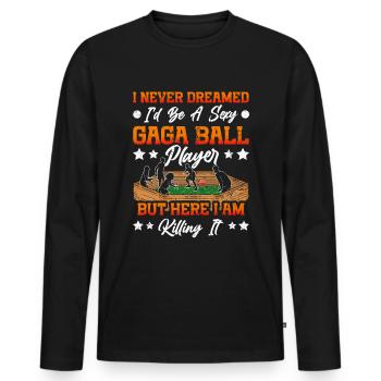 Dodgeball Hexagon Pit Sports Gaga Ball - Men's Premium Organic Long Sleeve Shirt - black - Front - Nico (187cm)