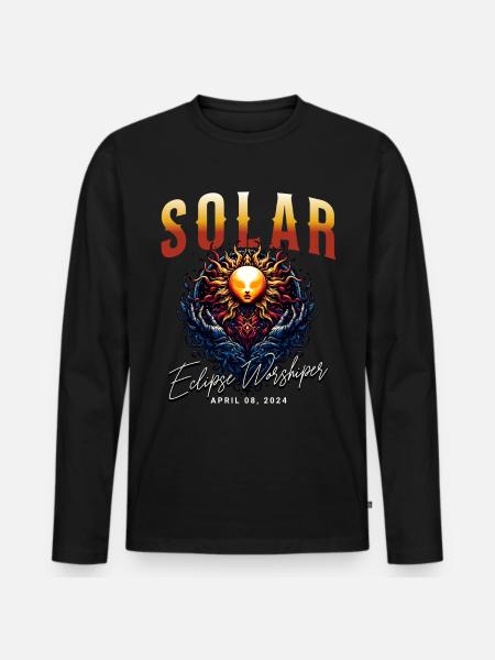 Solar Eclipse 2024 - Men's Premium Organic Long Sleeve Shirt - black