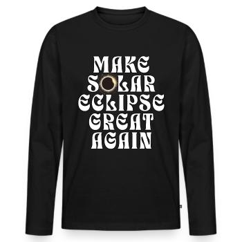 Solar Eclipse 2024 - Men's Premium Organic Long Sleeve Shirt - black - Front - Nico (187cm)